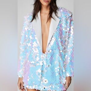 Nasty gal disc sequin oversized blazer